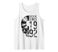 Rockin' Since 1992 - Teschio Gotico Vintage per Amanti dei Dischi in Vinile Canotta