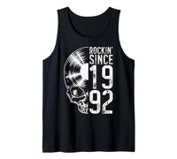 Rockin' Since 1992 - Teschio Gotico Vintage per Amanti dei Dischi in Vinile Canotta