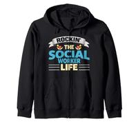 Rockin The Social Worker Life Hero Pride Felpa con Cappuccio