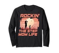 Rockin' the step mamma vita Festa della mamma Famiglia Amore Donne Maglia a Manica