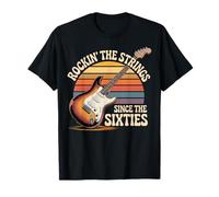 Rockin' The Strings Since The Sessties Retro 60th Maglietta
