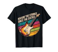 Rockin' The Strings Since The Sixties Music Retro 60th Maglietta