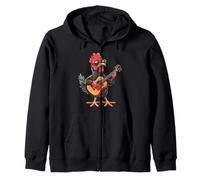 Rocking Farm - Costume da gallina per gli amanti del gallo e della chitarra Felpa con Cappuccio