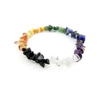 ROCKING GIFTS Bracciale elastico con le pietre che simboleggiano i sette chakra, bracciali curativi pietre naturali, minerali e cristalli, bellezza energetica, meditazione