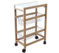 ROCKING GIFTS Carrello cucina Bambu 2 livelli 60x40 cm stoccaggio cucina