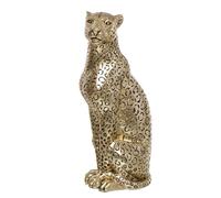 ROCKING GIFTS Figura Leopardo Seduto 28 cm Decorazione Resina Ornamento Animale Selvaggio Figurina