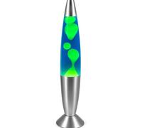ROCKING GIFTS Lampada da Tavolo Lava 35 cm Blu-Verde con Interruttore, Include Lampadina E14, lampade al Plasma, Magma, Medusa dei Colori