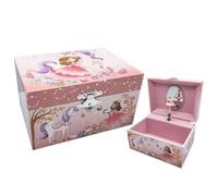 ROCKING GIFTS Portagioie musicale rettangolare 15 x 11 x 8 cm: Carillon con scomparti ideale per organizzare gioielli, bigiotteria e accessori
