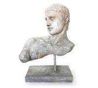ROCKING GIFTS Statuetta decorativa Busto greco romano scultura classica antica in resina effetto pietra statua degli dei della mitologia per decorazione della casa, soggiorno o camera da letto - 28 cm
