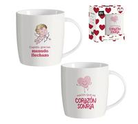 ROCKING GIFTS Tazza in ceramica 350 ml x2 Modelli Amore - Regalo San Valentino - Tazza Colazione - Caffettiera Casa - Design romantico