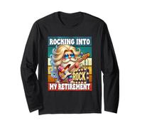 Rocking Into My Retirement Saying For Rocker Biker Gnome Dad Maglia a Manica