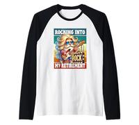 Rocking Into My Retirement Saying For Rocker Biker Gnome Dad Maglia con Maniche Raglan