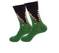Rocking Socks Calzini divertenti a coccodrillo come regalo per uomo e donna, 1 paio in taglia 39-46, verde, 38-44