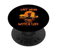 Rocking The Cat Mom And Witch Life Bengal Cat Halloween PopSockets PopGrip Adesivo