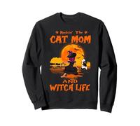 Rocking The Cat Mom Witch Life British Shorthair Halloween Felpa