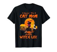 Rocking The Cat Mom Witch Life British Shorthair Halloween Maglietta
