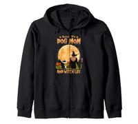 Rocking The Dog Mom And Witch Life Bull Terrier Halloween Felpa con Cappuccio