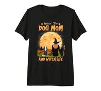 Rocking The Dog Mom And Witch Life Cavalier Halloween Maglietta Premium