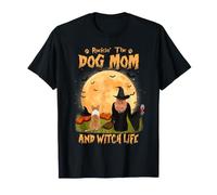 Rocking The Dog Mom And Witch Life Corgi Halloween Maglietta