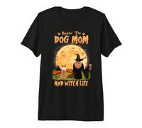 Rocking The Dog Mom And Witch Life Corgi Halloween Maglietta Premium
