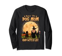 Rocking The Dog Mom And Witch Life Dachshund Halloween Maglia a Manica