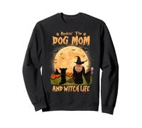 Rocking The Dog Mom Witch Long Haired Chihuahua Halloween Felpa