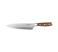 Rockingham Forge Ashwood Coltello da Cucina 20 cm - Lama Acciaio Inossidabile Tedesco Ultra Affilata - Finitura Martellata Antiaderente Professionale - Manico Legno Resistente con Codolo Intero