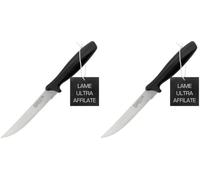 Rockingham Forge Coltello multiuso seghettato 12,5 cm - Coltelli da cucina leggeri e affilati in acciaio inossidabile con manico nero (Confezione da 2)