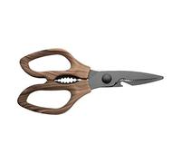 Rockingham Forge Forester Forbici da cucina in acciaio inox con rivestimento in ossido nero, manico ergonomico in legno, 9,5 x 1 x 20 cm