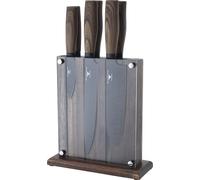 Rockingham Forge Forester Series 7-Piece Knife Block Set, lame nere e manici effetto legno, RF-618/7P