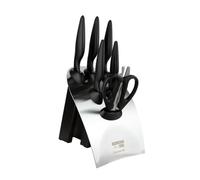 Rockingham Forge Greenworks Set di 7 coltelli con ceppo, nero