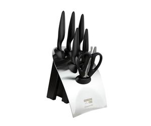 Rockingham Forge Greenworks Set di 7 coltelli con ceppo, nero