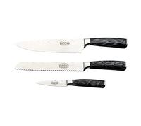 Rockingham Forge Sunrise Collection Set di 3 coltelli da cucina in acciaio inossidabile di alta qualità con manici in resina - Coltello da chef, spelucchino e coltello da pane