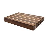 Grunwerg WB-53525CR Tagliere Rettangolare in Legno Extra Spesso, Acacia carbonizzata Gomma, Marrone