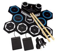 RockJam Batteria elettrica ricaricabile arrotolabile con Bluetooth, Midi, USB e bacchette