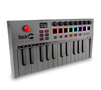 RockJam Go 25 Key USB & Bluetooth MIDI Keyboard Controller con 8 Drum Pad Retroilluminati, 8 Manopole