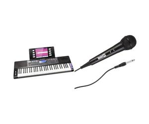 RockJam Pianoforte con tastiera a 61 tasti con pitch bend & Karaoke Microfono cablato unidirezionale microfono dinamico unidirezionale con cavo di tre metri - nero