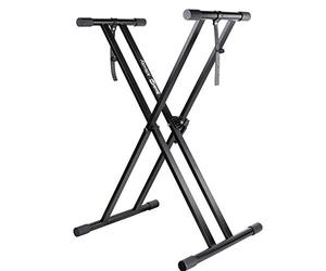 RockJam Supporto per Tastiera Xfinity a Doppia Barra Completamente Regolabile con Cinghie di Bloccaggio & Lezioni