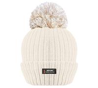 RockJock Berretto invernale da donna con pompon a coste con isolamento termico avanzato R40, crema, Taglia unica