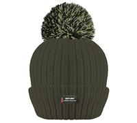 RockJock Berretto invernale da donna con pompon a coste con isolamento termico avanzato R40, Oliva, Taglia unica
