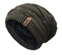 RockJock - Berretto invernale da uomo, lavorato a maglia, con isolamento termico R80 e fodera in pile confortevole, Oliva, Taglia unica
