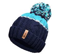 Rockjock Cappello Unisex da Donna con Pompon Invernale Caldo a Blocchi di Colore a Blocchi di Colore con Fodera in Pile Termico Accogliente