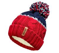 Rockjock Cappello Unisex da Donna con Pompon Invernale Caldo a Blocchi di Colore a Blocchi di Colore con Fodera in Pile Termico Accogliente