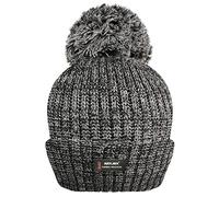 RockJock R40 - Cappello da donna con pon pon pon mélange con fodera in pile, Grigio Marl, Taglia unica