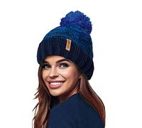 Rockjock STORMACTIVE 100% Impermeabile Donna Unisex Grosso Ombre Caldo Inverno Teddy Foderato in Pile Lavorato A Maglia Pompon Beanie Cappello