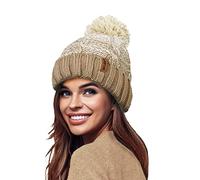 Rockjock STORMACTIVE 100% Impermeabile Donna Unisex Grosso Ombre Caldo Inverno Teddy Foderato in Pile Lavorato A Maglia Pompon Beanie Cappello