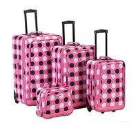 Rockland Bagagli Dot 4 pezzi Set di valigie, Pois rosa. (Rosa) - F106-PINKDOT