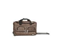 Rockland Borsone arrotolabile, Leopard, 22", Melbourne Hardside - Trolley espandibile con ruote girevoli