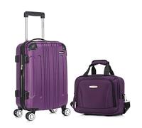 Rockland London Hardside - Valigia espandibile con ruote girevoli e borsa Softside abbinata, Viola, S, London Hardside - Valigia espandibile con ruote girevoli e borsa Softside abbinata