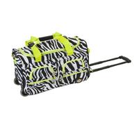 Rockland Luggage Rolling 22 Inch Duffle Bag, Lime Zebra, One Size